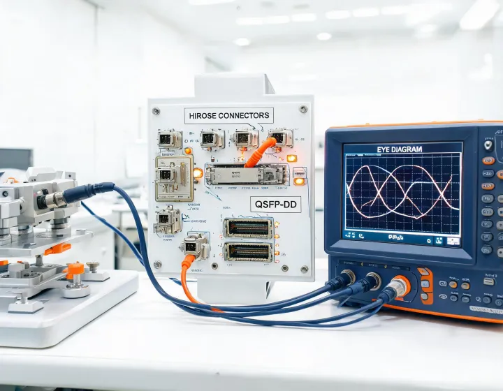 QSFP connector test bench